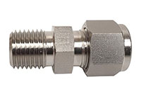 Compression Straight 1/16 National Pipe Thread (NPT) x 1/8 Inch (in) Tube High-Pressure (HP) Fitting