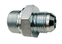 1/4 Inch (in) British Standard Pipe Parallel (BSPT) Male x 1/4 Inch (in) Joint Industry Council (JIC) Male High-Pressure (HP) Fitting