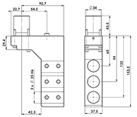 STAR 3 x Ø 25 Sleeve 90 Degree Static Holder - 2