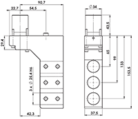 STAR 3 x Ø 25.4 Sleeve 90 Degree Static Holder - 2