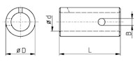 Slotted Reduction Sleeves Technical Drawing