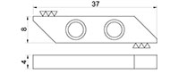 715R/L 4 Millimeter (mm) (Left and Right) Standard Blank Inserts - 2