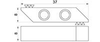 715R/L-8 8 Millimeter (mm) (Left and Right) Blank Inserts - 2