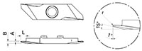 866R-r Back Turning Inserts with 'W' Chip Roller and Radius - 2