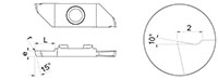 843Rb - r 15 Degree Short Cut-Off Inserts with Chip Breaker and Radius - 2