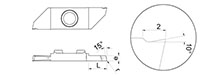 853Rb - r 15 Degree Short Opposite Cut-Off Inserts with Chip Breaker and Radius - 2