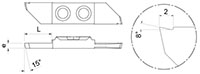 1051R 15 Degree Cutting Inserts with Chip Breaker - 2