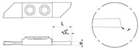 1053R-r 12 Degree Opposite Cutting Inserts with Radius - 2