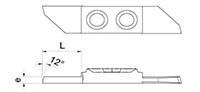 1053L 12 Degree Opposite Cutting Inserts - 2