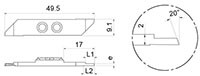 1153R-20º Opposite Cutting Inserts - 2