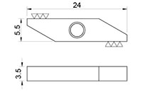040R/L3.5K18 3.5 Millimeter (mm) (Left and Right) Blank Inserts - 2
