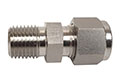 Compression Straight 1/16 National Pipe Thread (NPT) x 1/8 Inch (in) Tube High-Pressure (HP) Fitting