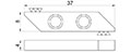 715R/L 4 Millimeter (mm) (Left and Right) Standard Blank Inserts - 2